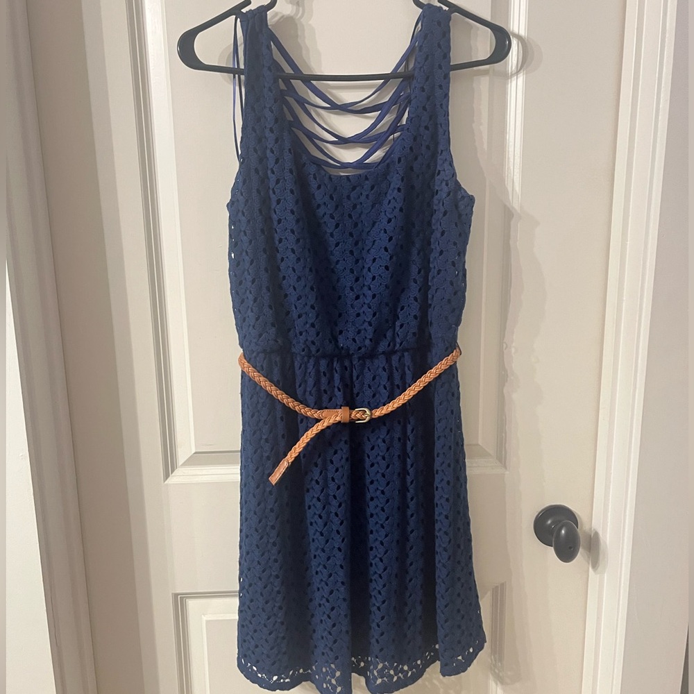 Red Camel Midnight Blue Lace Blouse
